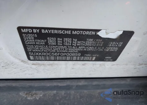 2015 BMW X5 xDrive35I z USA, uszkodzony, nr VIN 5UXKR0C56F0P00859